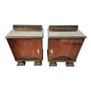 Art Deco Nightstands, 1920s, Set of 2 For Sale