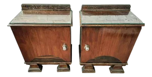 Art Deco Nightstands, 1920s, Set of 2