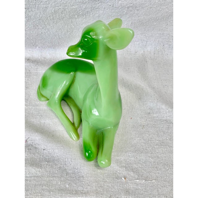 Vintage Green G Ruggeri Deer Figurine For Sale - Image 9 of 12