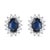14k Oval Sapphire and Diamond Halo Wedding Stud Earrings- a Pair For Sale - Image 9 of 12