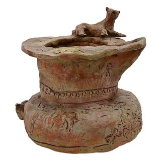Sirio Pellegrini, Urn Sculpture, 1960s, Terracotta For Sale