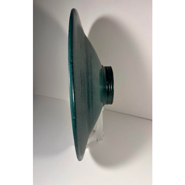 Masuo Ojima Ceramic Platter 18” Vintage Studio Pottery Green Lavender Wall Art For Sale - Image 4 of 10