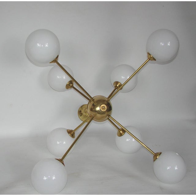 1960s Vintage Sputnik Chandelier in Brass and Glass, 1960s For Sale - Image 5 of 13