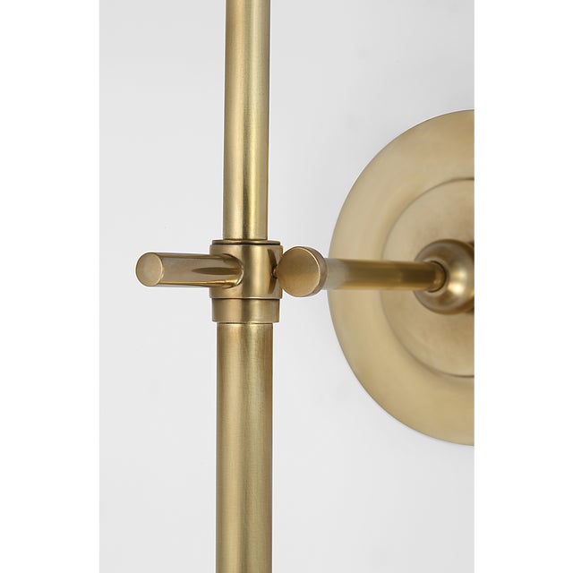 Thomas O'Brien for Visual Comfort Signature Bryant 27" Cordless Tail Sconce in Hand-Rubbed Antique Brass with Linen Shade For Sale - Image 9 of 13