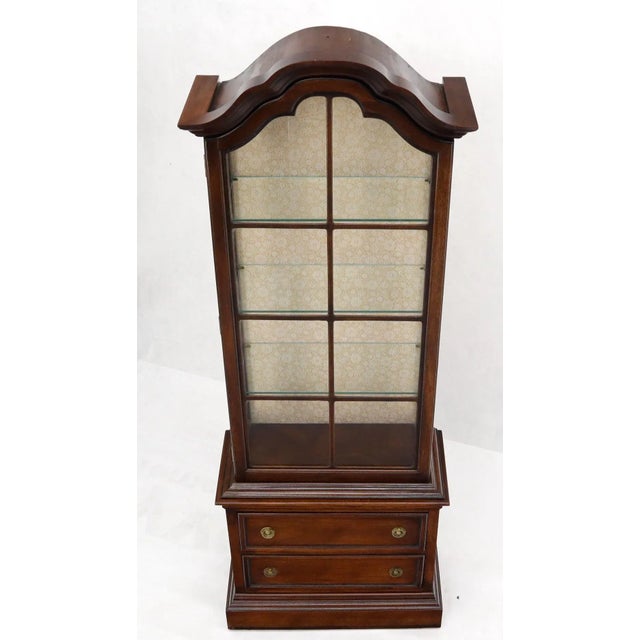 Dome Shape Top Glass Shelves Two Drawer Compartment Curio Display Cabinet For Sale - Image 10 of 13