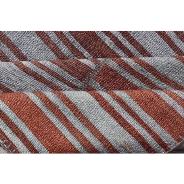 Vintage Turkish Tribal Kilim Rug With Rich Multicolored Stripes 6'5 X 10'4 For Sale - Image 9 of 9