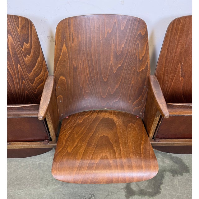 Vintage 3-Seat Cinema Theatre Bench from Ton, 1960s For Sale - Image 9 of 16