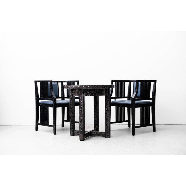 Black Art Nouveau Table by Karl Bräuer, School Josef Hoffmann for Wiener Werkstätte, Vienna, 1910 For Sale - Image 8 of 18