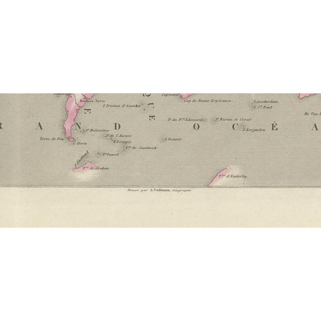 19th Century Antique World Map of the French Colonies in Four Continents, 1860 For Sale - Image 5 of 12