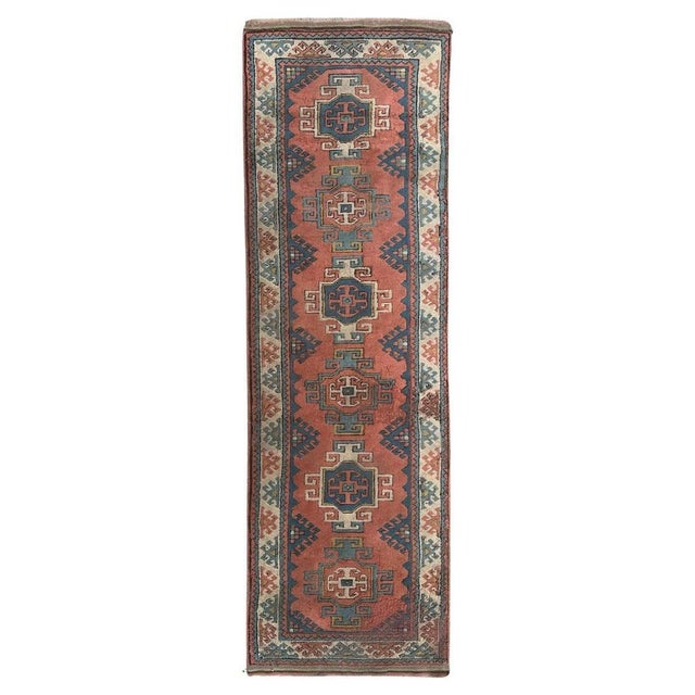 Vintage Turkish Distressed Bobyrugs Kars Runner, 1980s For Sale - Image 14 of 14