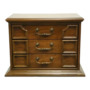Stanley Furniture Solid Pecan Italian Mediterranean Style 28″ Three Drawer Nightstand 575-80