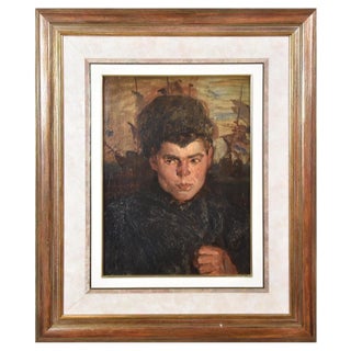 After Rudolf Gudden, Portrait of Evert 'Seek' Veerman, 1901, Oil on Panel For Sale
