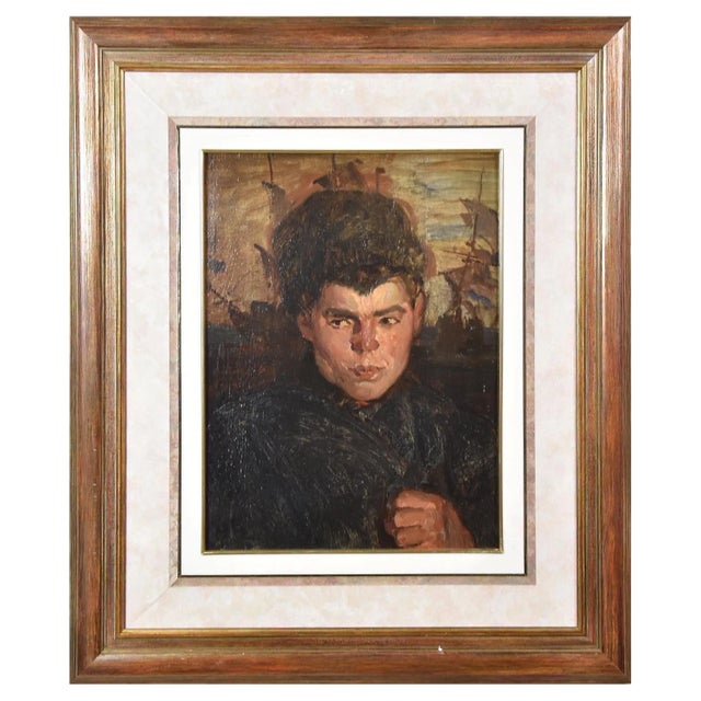 After Rudolf Gudden, Portrait of Evert 'Seek' Veerman, 1901, Oil on Panel For Sale