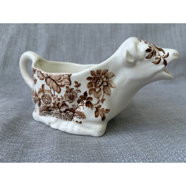Vintage Ironstone Cow Creamer Royal Crownford England For Sale - Image 9 of 15