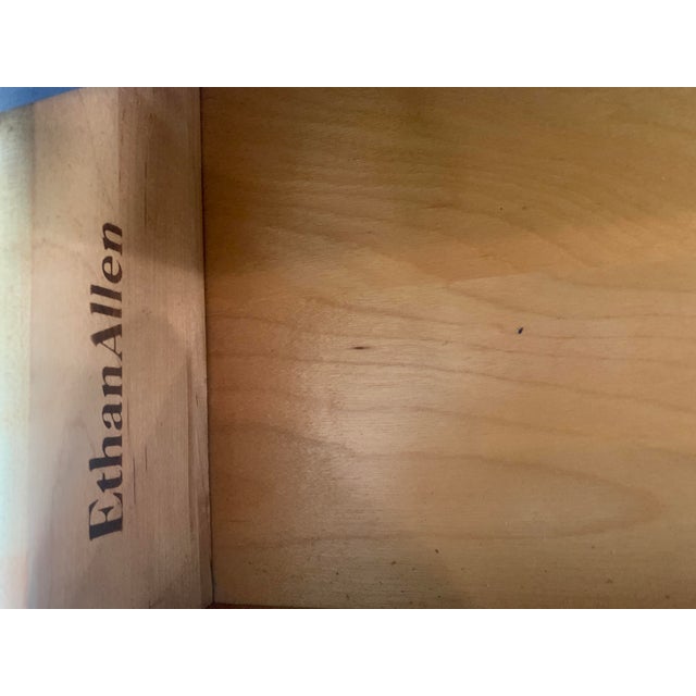 Ethan Allen Furniture Blue Navy Painted Georgian Long Dresser For Sale - Image 9 of 12