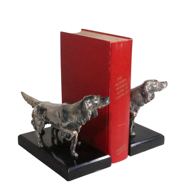 Mid 20th Century Pr. Silvered Metal Dog Bookends by the Philadelphia Mfg. Co. For Sale - Image 14 of 18