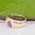 Pink Sapphire Ring With Natural Diamonds: Solid 14k Gold, Heart Shaped 7x6.8mm, Size 6.75 For Sale - Image 9 of 9