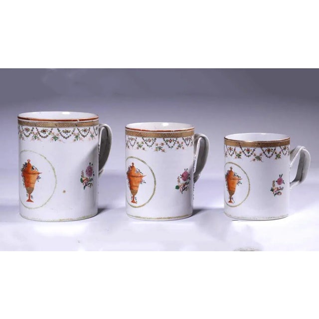Chinese Export Porcelain Set of Graduated Famille Rose Tankards For Sale - Image 13 of 13