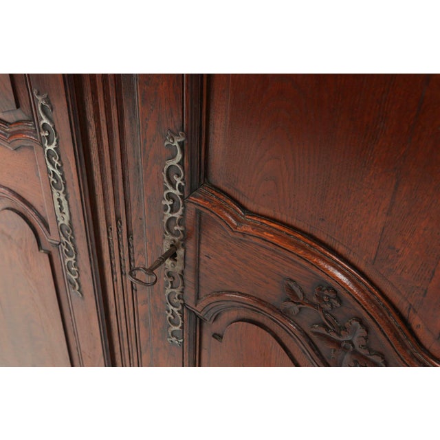 Large French Louis XVI Carved Bridal Wardrobe, 1850s For Sale - Image 13 of 18