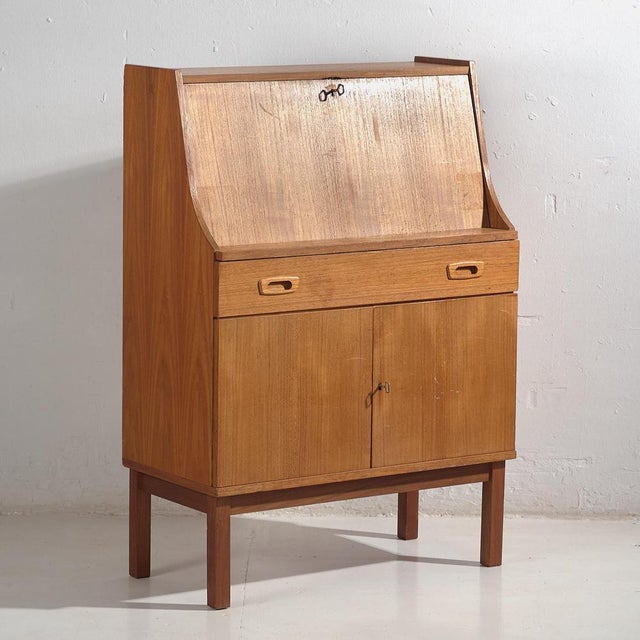 Vintage Oak Secretaire with Storage For Sale - Image 16 of 16