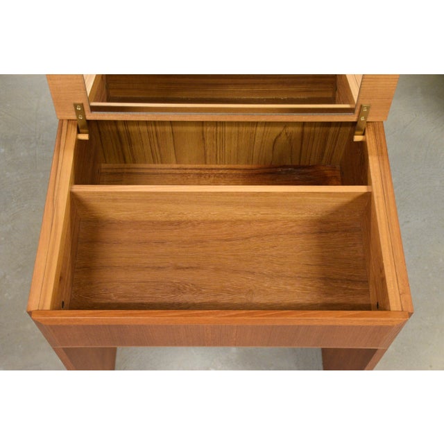 Brown 1960s Refinished Teak Mid Century Danish Desk Vanity For Sale - Image 8 of 8