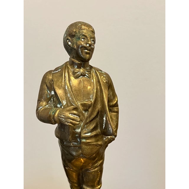 Pair of Victorian Figures on Wooden Plinths – Verdigris Finish This charming pair of Victorian-era figures includes a...