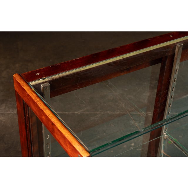 Circa 1920 W.B. McLean Mahogany and Glass Commercial Display Showcase For Sale - Image 11 of 13