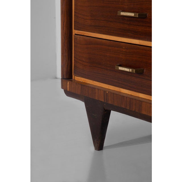 Art Deco Italian Chest of Drawers with Brass Inserts, 1940s For Sale - Image 6 of 9