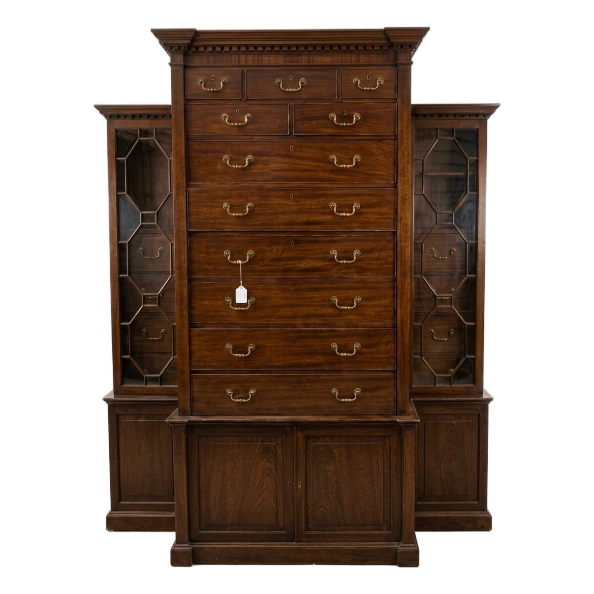 George III Mahogany Break Front Cabinet Late 18th Century | Chairish