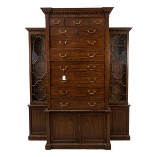 George III Mahogany Break Front Cabinet Late 18th Century For Sale