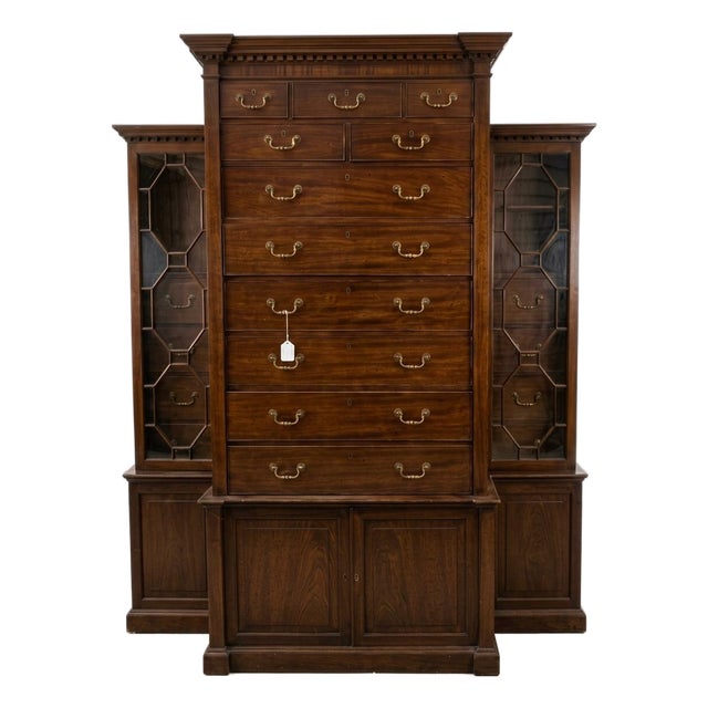 George III Mahogany Break Front Cabinet Late 18th Century For Sale