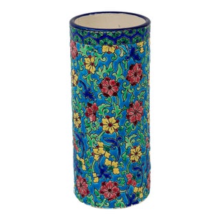 Longwy Enameled Ceramic Vase, France, Early 20th Century For Sale