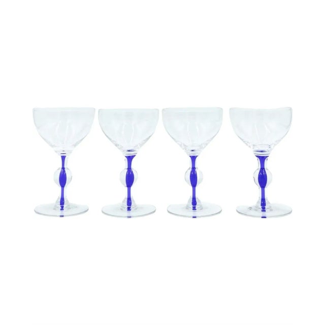 Vintage El Morocco Nyc Nightclub Champagne Coupes Glasses New York Barware- Set of 4 For Sale - Image 9 of 12