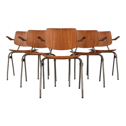 315 Stacking Chairs by Kho Liang Le for Car Catwijk, Set of 6 For Sale