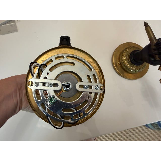 Metal 1930s Maison Charles French Brass Fist and Torch Wall Sconces - Set of 2 For Sale - Image 7 of 7