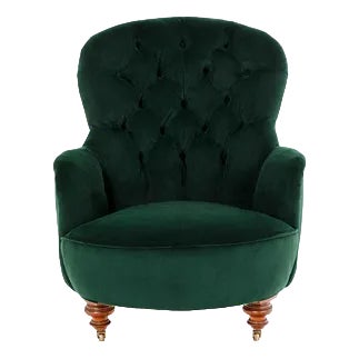 Velvet Armchair from Cornelius V. Smith For Sale