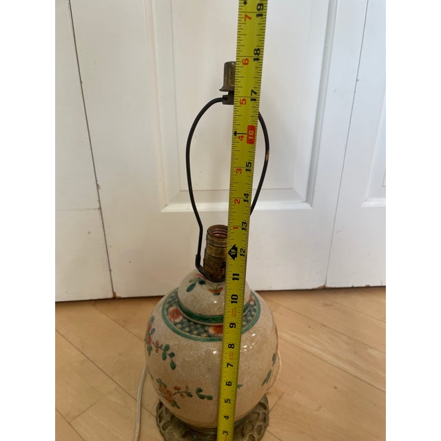 Vintage Chinese Porcelain Ginger Jar Handpainted Bird Floral Motif Table Lamp For Sale - Image 11 of 12