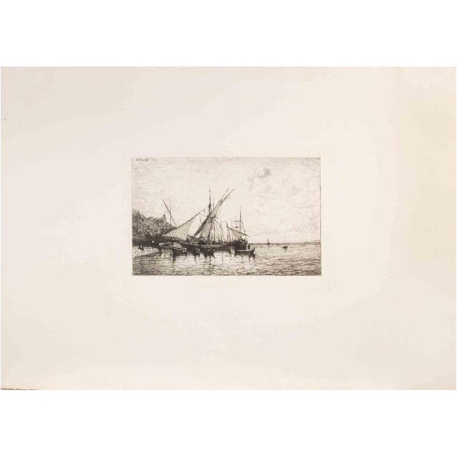 Appian, The Port of Monaco, 1874, Etching For Sale - Image 3 of 3