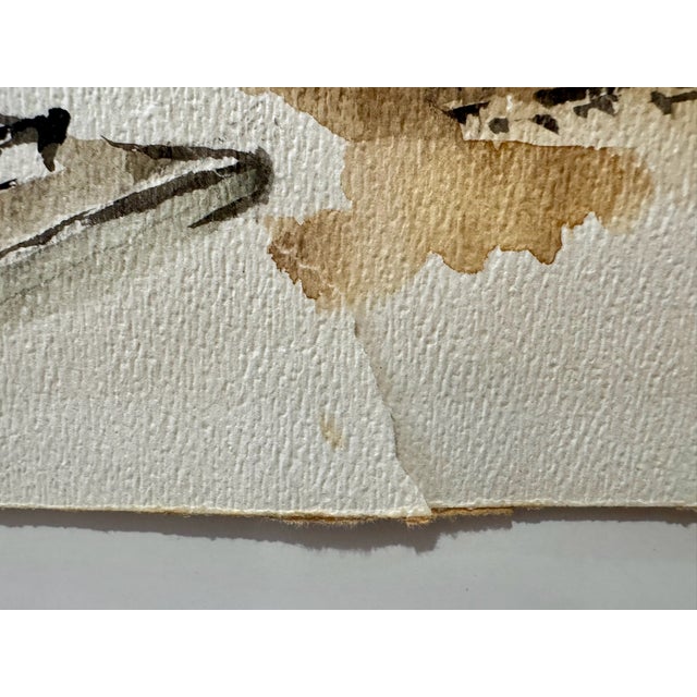 Paper Henry Emil Salloch Original Watercolor on Paper Old Wayside Cross, 1972. For Sale - Image 7 of 9