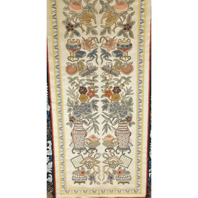 Chinese Silk Embroidered Robe Sleeve Panel For Sale - Image 4 of 10