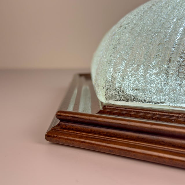 Vintage ice murano glass ceiling lamp made in italy in the 1980s. the lamp is in very good vintage condition, with no...