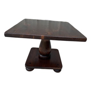 Vintage Ethan Allen Old Tavern Pine Square Pedestal End Table For Sale