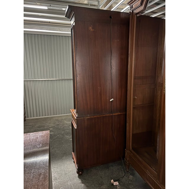 Bookcase or Display Cabinet Burl Wood and Twist Columns, Mid 20th Century For Sale - Image 13 of 14