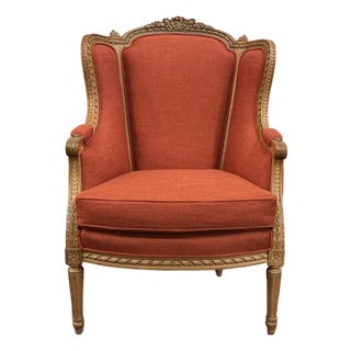 Vintage Louis XV Style Bergere For Sale