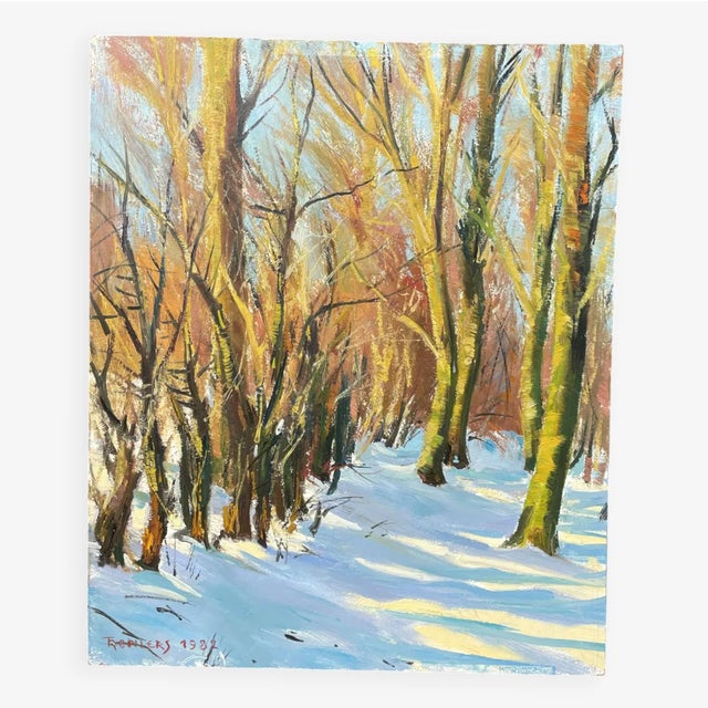 Peinture Paysage De Tony Reniers, 1982, Medium-Density Fibreboard (Mdf) For Sale - Image 9 of 9