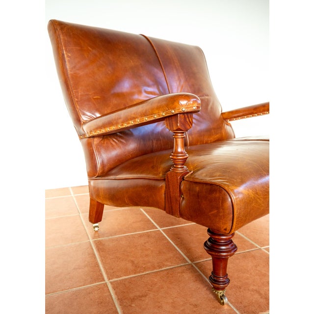 Leather Library Sofa, 1990s For Sale - Image 4 of 18