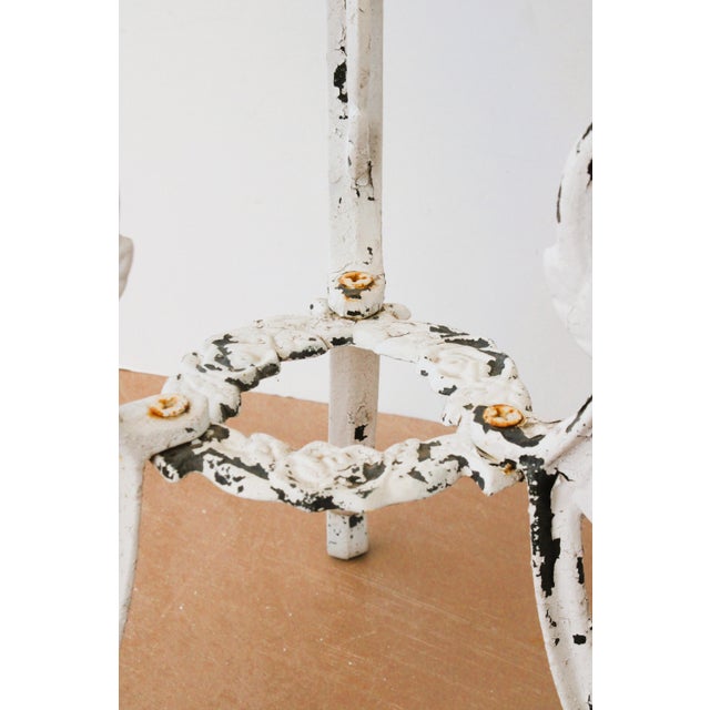 Mid 20th Century Petite French Bistro Outdoor Table/Distressed White For Sale - Image 5 of 8