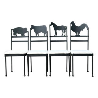 Vintage Metal Farm Animal Chairs - Set of 4 For Sale