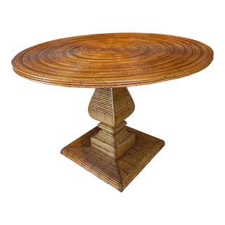 Tagged Italy Vivai Del Sud Dining Game Center Table Pencil Reed Rattan Bamboo For Sale