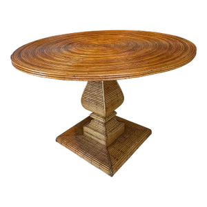 Tagged Italy Vivai Del Sud Dining Game Center Table Pencil Reed Rattan Bamboo